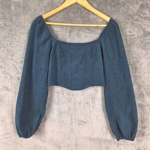 Womens Top Medium Corset Crop Milkmaid Coquette Fairy Regency Ren Fair Romantic